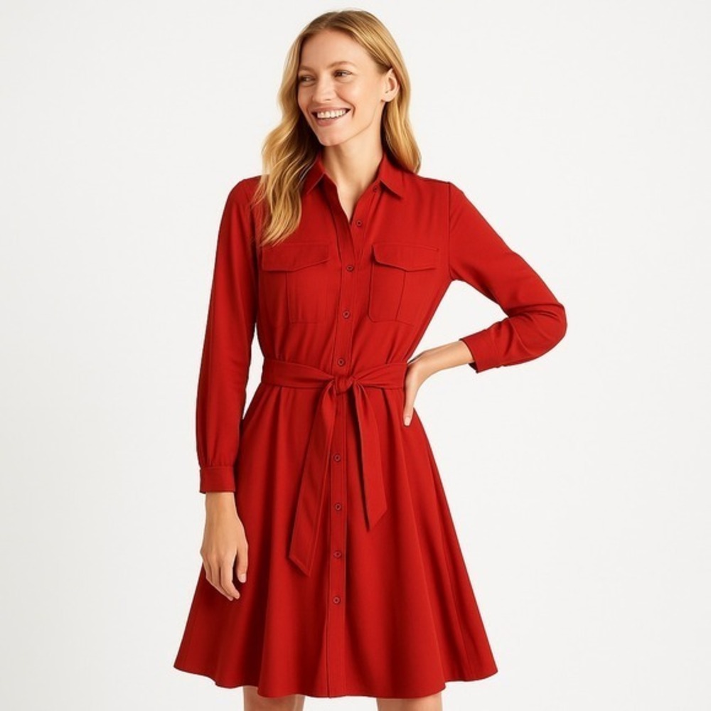 Nine West Sz L Wrap Orange Work Office Professional Travel Minimalist Terracotta